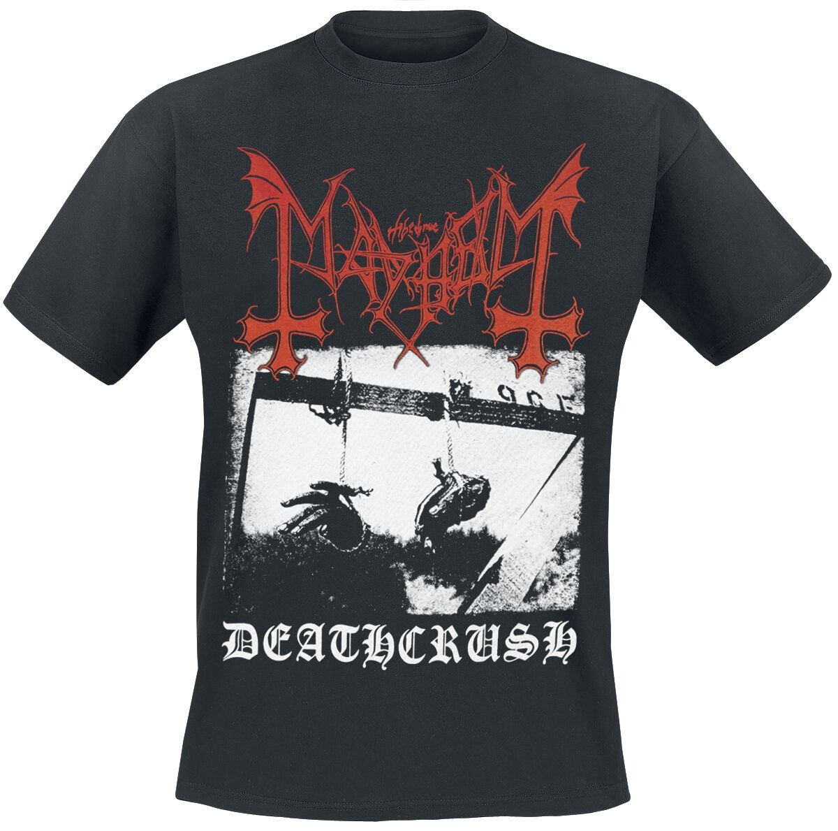 Crossfit Mayhem - Mayhem Deathcrush T-Shirt, Black-Metal-Band-Shirt mit ikonischem