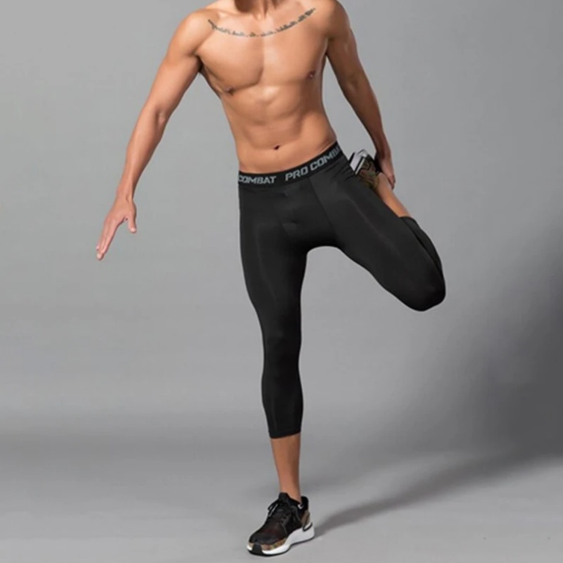 Crossfit Ga - Herren Laufleggings Schnelltrocknende Gym-Sport-Tights Kompressions-Fitnesshosen Crossfit-Training